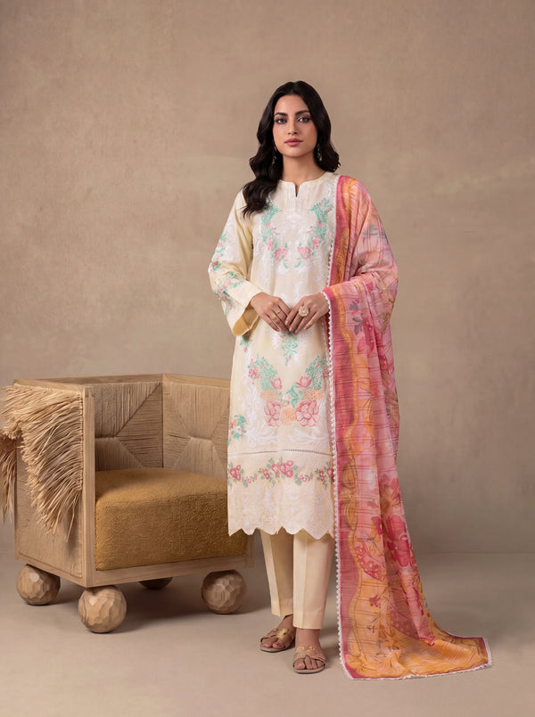 L-Yellow-Cotton Silk-3 Piece (WPS25SE3001)
