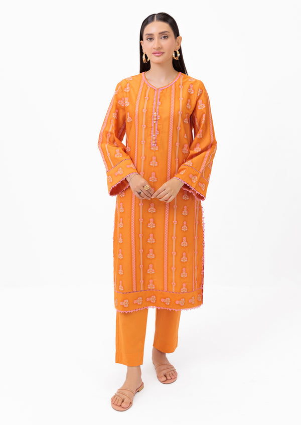 Orange-Jacquard-2 Piece (WPS25SL2007)