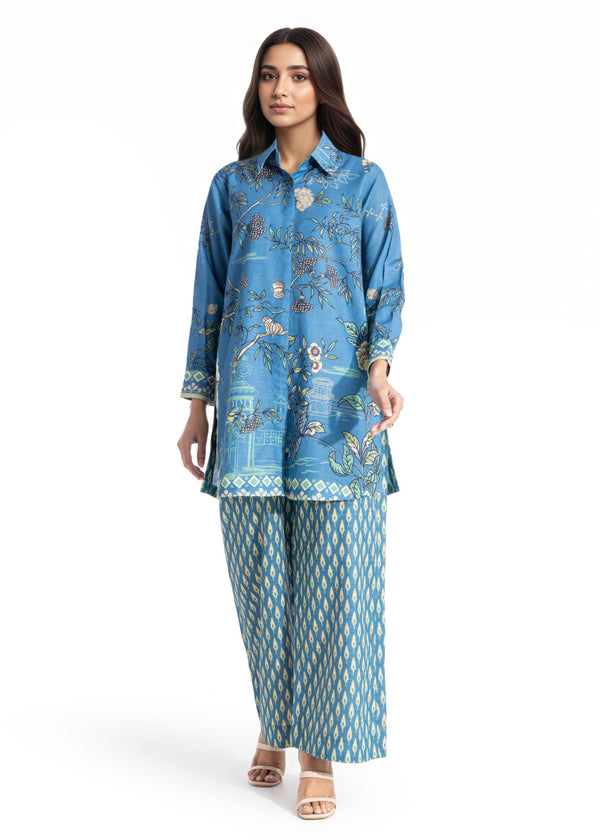 C-Blue-Khaddar-2 Piece-(WPSTPBW25HR10N4)