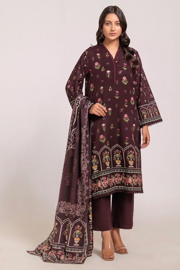 BROWN-KHADDAR-3 PIECE (WS1243P15)