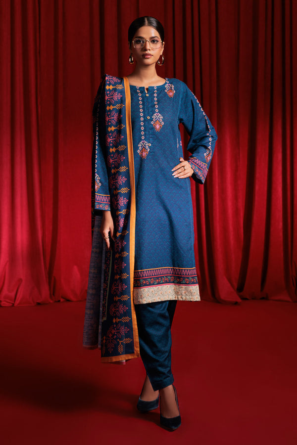 BLUE-KHADDAR-3 PIECE (WS2243P02)