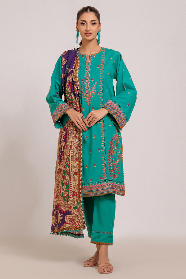 GREEN-KHADDAR-3 PIECE (WS2243P18)