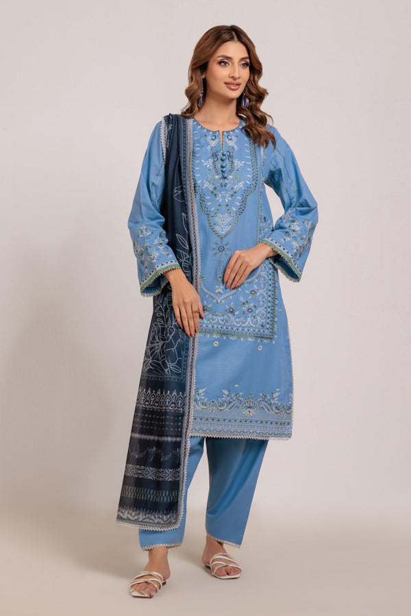 BLUE-KHADDAR-3 PIECE (WS2243P39)