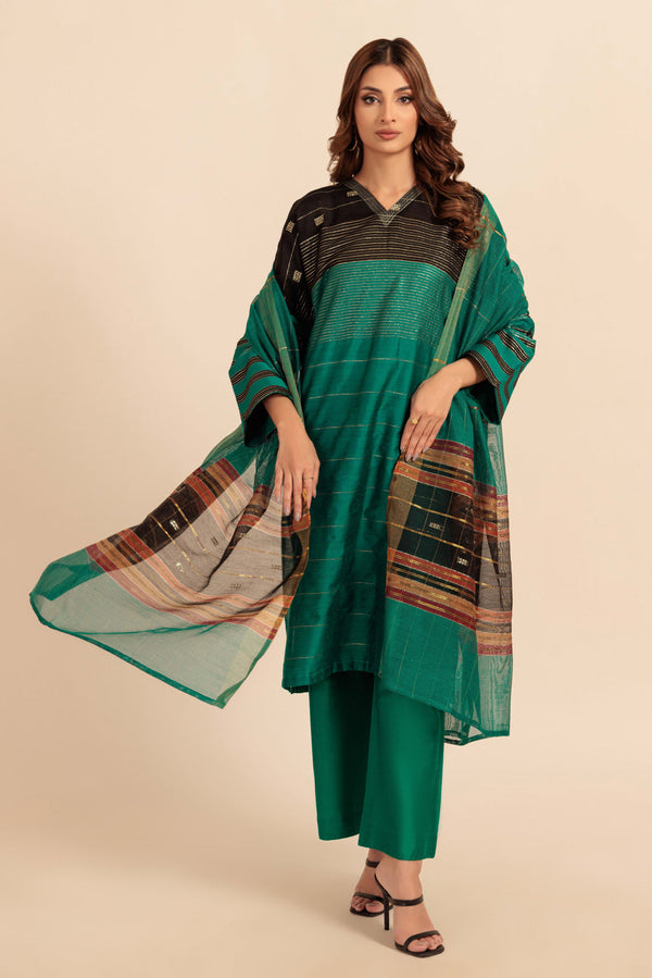 GREEN-KHADDI-3 PIECE (WS5243P12)