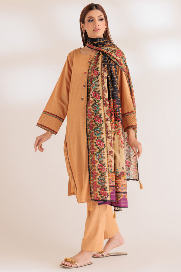 BEIGE-KHADDAR-3 PIECE (WS6233P13)