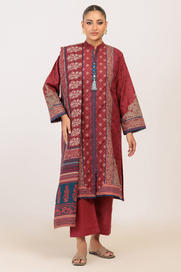 MAROON-KHADDAR-3 PIECE (WS6243P75)