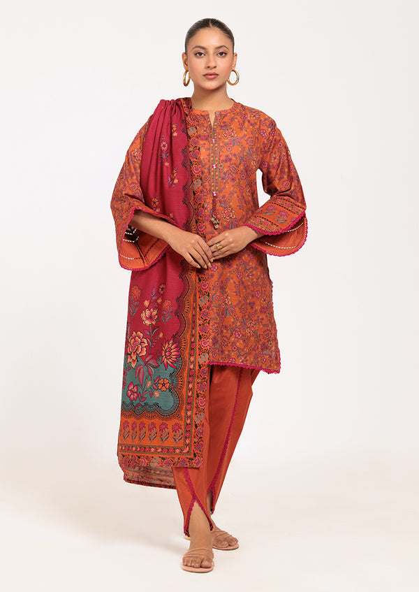 ORANGE-KHADDAR-3 PIECE (WS6243P76)