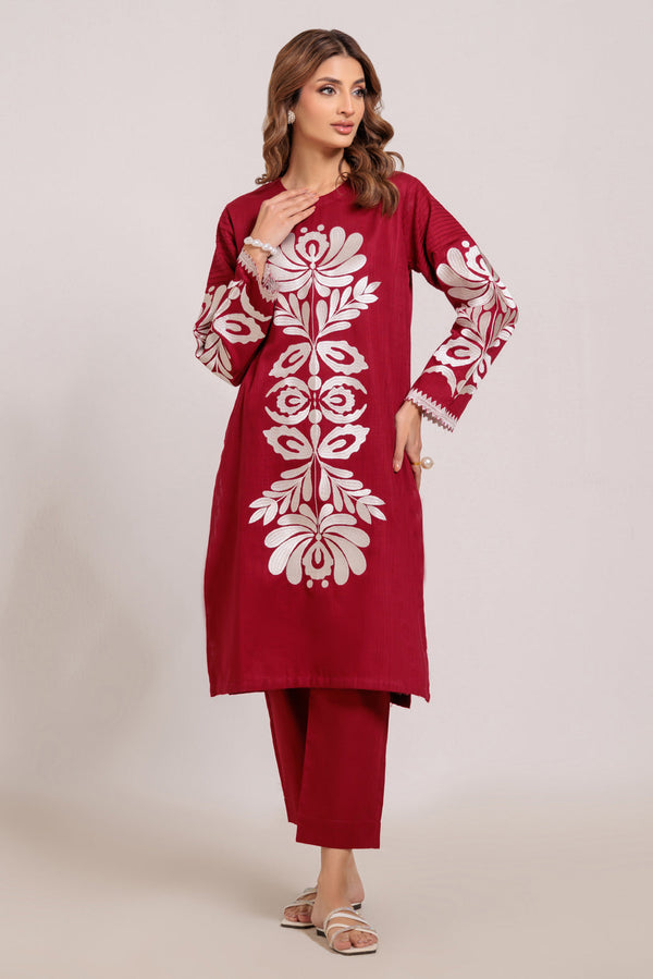 MAROON-CROSS HATCH-2 PIECE (WS7242P20)