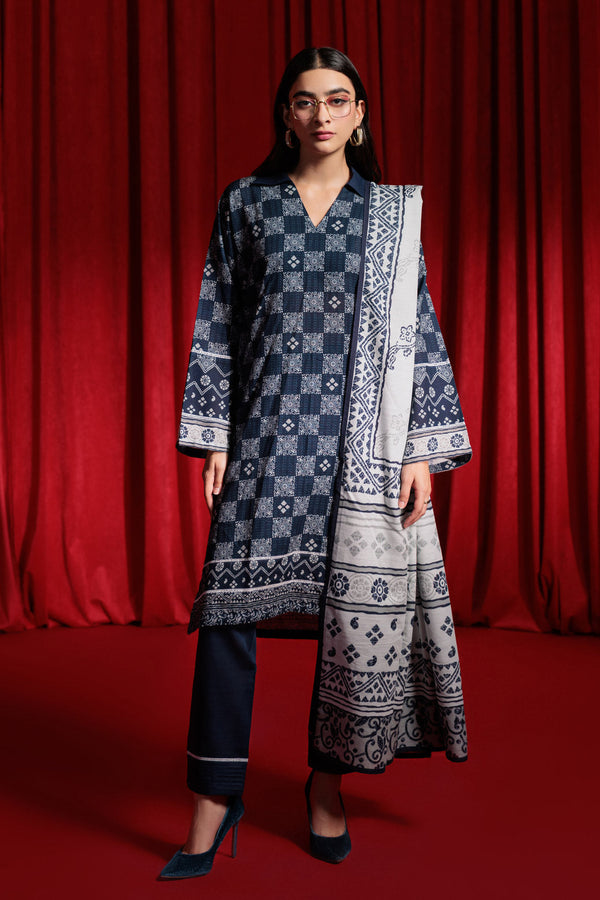 BLUE-KHADDAR-3 PIECE (WS7243P07)