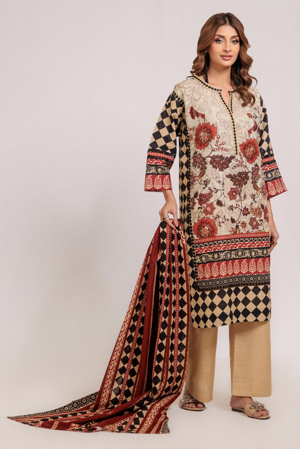 BEIGE-KHADDAR-3 PIECE (WS7243P32)