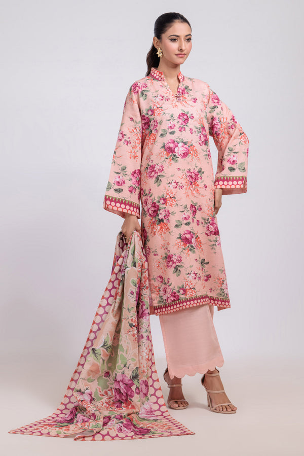 PEACH-KHADDAR-3 PIECE (WS7243P48)