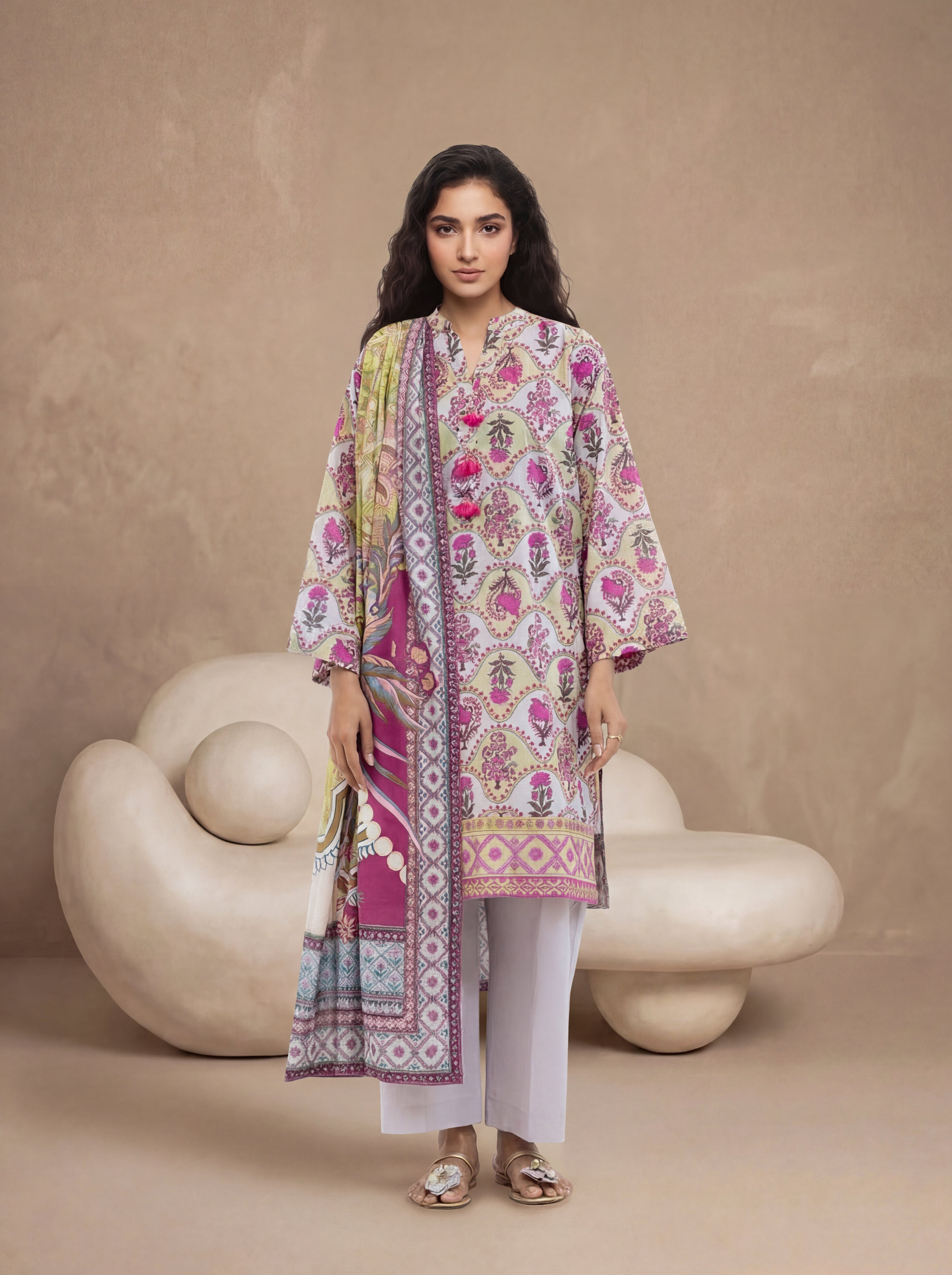 Bonanza Satrangi Multi-Lawn-3 Piece (WU3PPBS25KA7A1P), view 1
