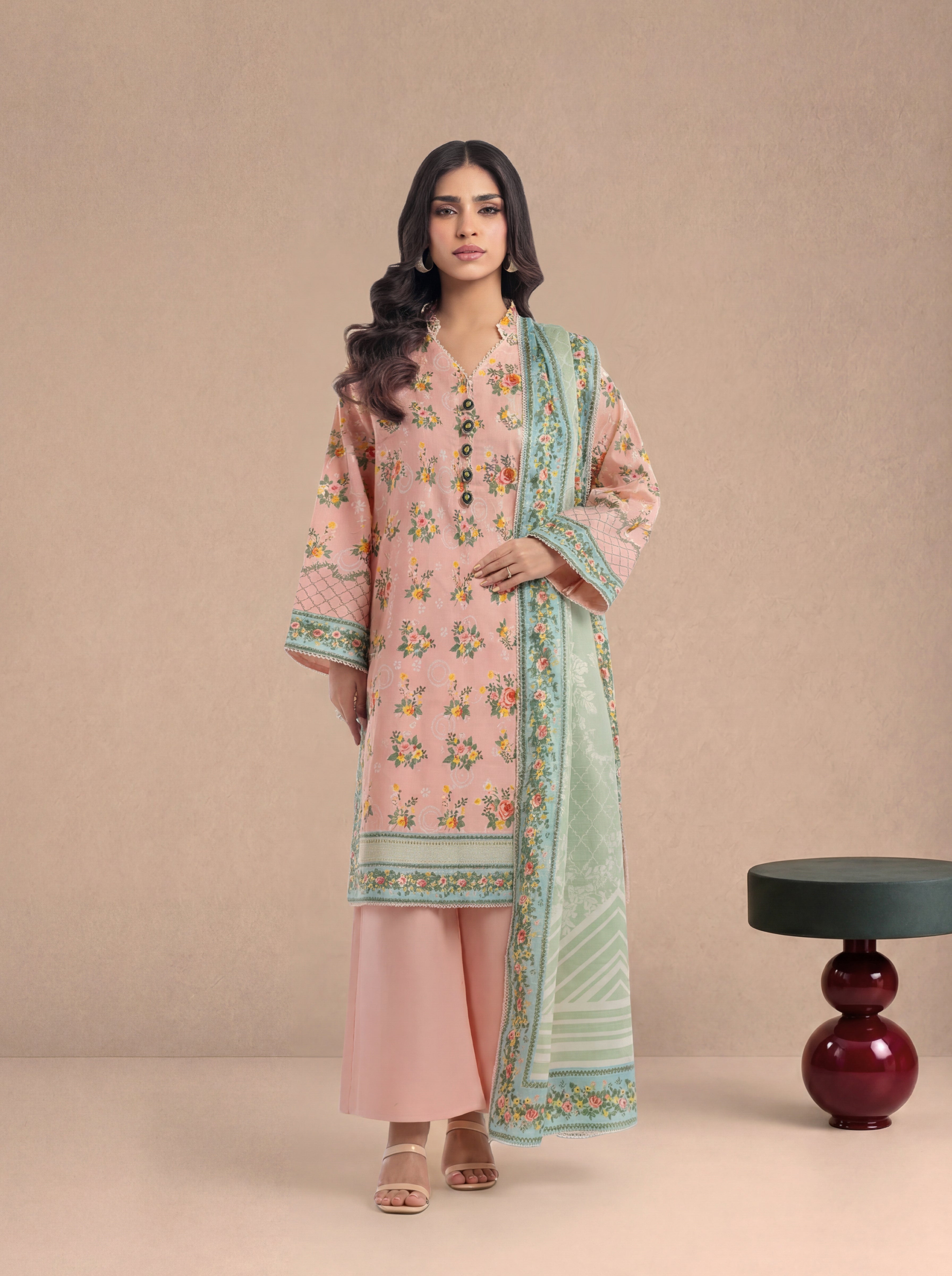 Bonanza Satrangi Peachy - 3 Pc (WU3PPBS26LI1F43), view 1