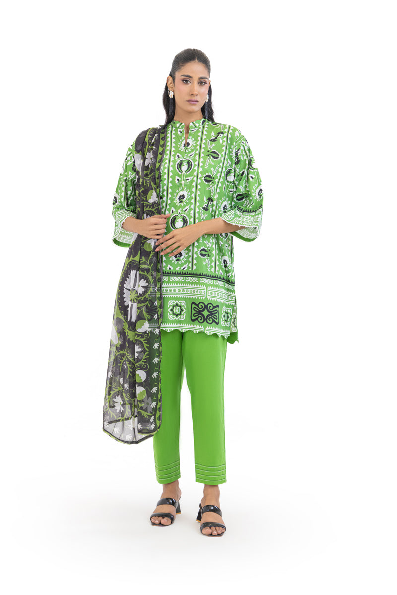 Bonanza Satrangi Green-Cambric-3 Piece (WU3PPBW25LI1J23P), view 1
