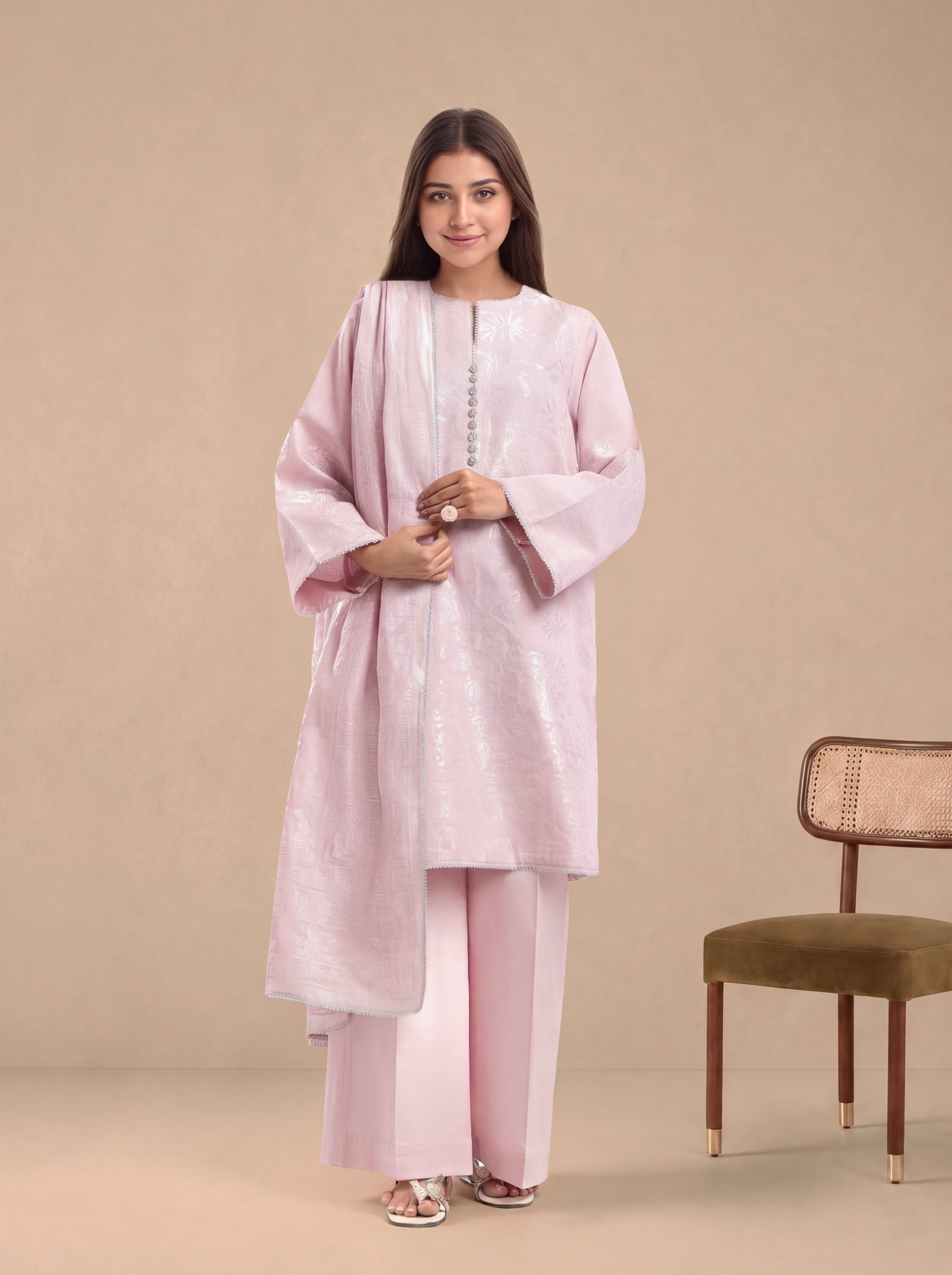 Bonanza Satrangi Pink-Jacquard-3 Piece (WU3PSBS26K2M18), view 1