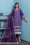 PURPLE-CAMBRIC CHICKANKARI - 3 PC (ACKS223P03)