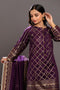 PURPLE-JACQUARD-3 PIECE (JAS233P14)