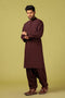 RED WINE-BLENDED-KURTA SHALWAR - (KSRS23-059)