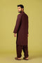 RED WINE-BLENDED-KURTA SHALWAR - (KSRS23-059)