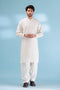 EG-WHITE-BLENDED-KURTA SHALWAR - (KSRW23-021)