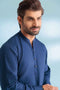 D-BLUE-DOBBY-KURTA SHALWAR - (KSRW23-024)