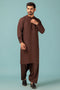 D-BROWN-BLENDED-KURTA SHALWAR - (KSRW23-032)