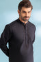 BLACK-DOBBY-KURTA SHALWAR - (KSRW23-047)