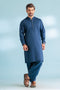 N-BLUE-DOBBY-KURTA SHALWAR - (KSRW23-051)