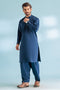 N-BLUE-DOBBY-KURTA SHALWAR - (KSRW23-051)