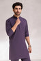 PURPLE-BLENDED-KURTA PAJAMA/TROUSER  (KSS23-003)