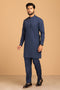 N-BLUE-COTTON-KURTA PAJAMA TROUSER- (KSS23-014)