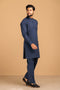 N-BLUE-COTTON-KURTA PAJAMA TROUSER- (KSS23-014)