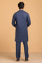 N-BLUE-COTTON-KURTA PAJAMA TROUSER- (KSS23-014)