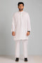 BR-WHITE-BLENDED-KURTA PAJAMA TROUSER (KSS23-016)