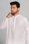 BR-WHITE-BLENDED-KURTA PAJAMA TROUSER (KSS23-016)