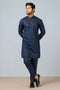 N-BLUE-COTTON-KURTA PAJAMA TROUSER (KSS23-019)