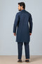 N-BLUE-COTTON-KURTA PAJAMA TROUSER (KSS23-019)