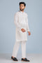 O-WHITE-BLENDED-KURTA PAJAMA TROUSER (KSS23-022)