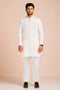 WHITE-BLENDED-KURTA PAJAMA TROUSER (KSS23-023)