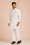 WHITE-BLENDED-KURTA PAJAMA TROUSER (KSS23-023)