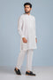 WHITE-BLENDED-KURTA PAJAMA TROUSER (KSS23-025)