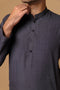 CHARCOAL-BLENDED-KURTA PAJAMA TROUSER (KSS23-030)