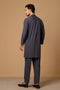 CHARCOAL-BLENDED-KURTA PAJAMA TROUSER (KSS23-030)