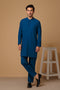 SCH-BLUE-BLENDED-KURTA PAJAMA TROUSER (KSS23-038)