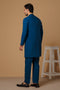 SCH-BLUE-BLENDED-KURTA PAJAMA TROUSER (KSS23-038)