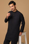 BLACK-BLENDED-KURTA PAJAMA TROUSER (KSS23-039)