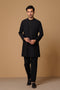 BLACK-BLENDED-KURTA PAJAMA TROUSER (KSS23-039)