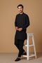 BLACK-BLENDED-KURTA PAJAMA TROUSER (KSS23-039)