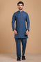 U-BLUE-BLENDED-KURTA PAJAMA TROUSER- (KSS23-048)