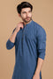 U-BLUE-BLENDED-KURTA PAJAMA TROUSER- (KSS23-048)